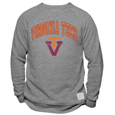 Virginia Tech Vault Arch T Over V Triblend Crew