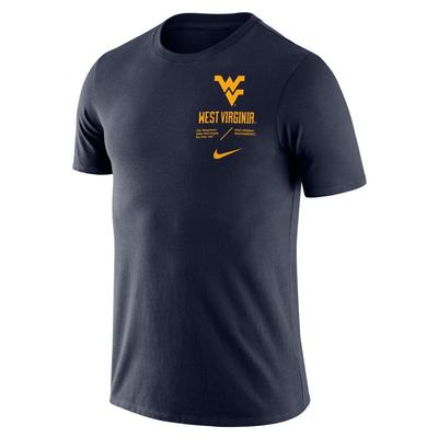 West Virginia Nike Dri-FIT Cotton Team Short Sleeve Tee