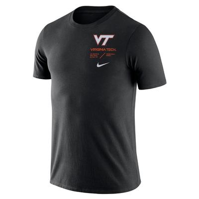 Virginia Tech Nike Dri-FIT Cotton Team Short Sleeve Tee