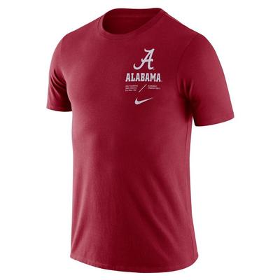 Alabama Nike Dri-FIT Cotton Team Short Sleeve Tee