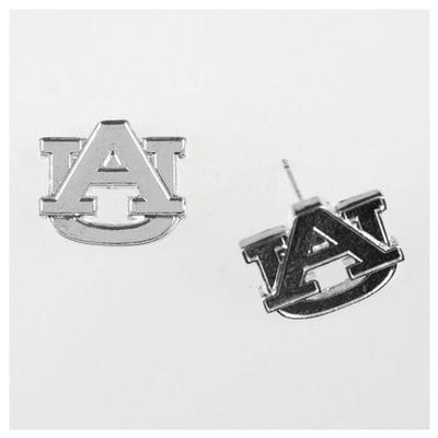 Auburn Silver Logo Post Earrings