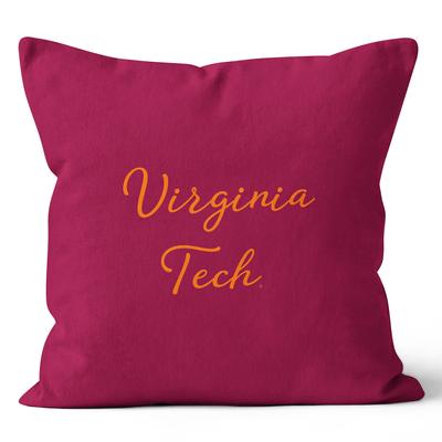Virginia Tech 18 X 18 Script Pillow