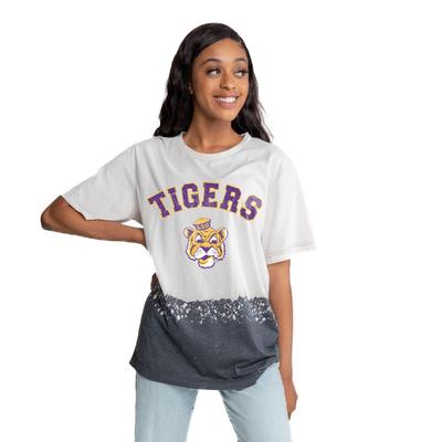 LSU Gameday Couture Vault Clash Course Bleach Dyed Tee