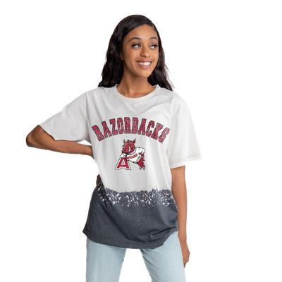 Arkansas Gameday Couture Vault Clash Course Bleach Dyed Tee