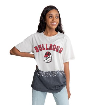 Georgia Gameday Couture Clash Course Bleach Dyed Tee