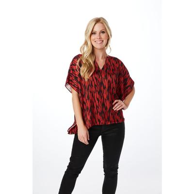 Stewart Simmons Red and Black Oversized Blouse