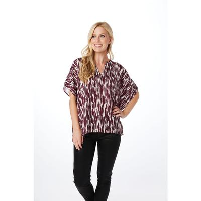 Stewart Simmons Maroon and White Oversized Blouse