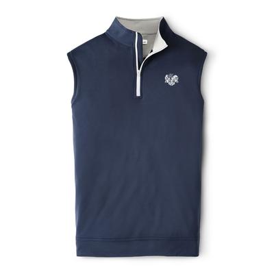 UNC Peter Millar Vault Galway 1/4 Zip Ram Head Vest