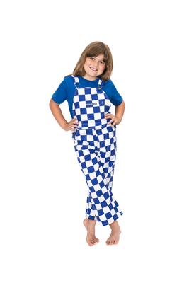 Blue and White Checkerboard Toddler Game Bibs