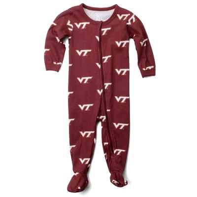 Virginia Tech Infant Zip Pajamas
