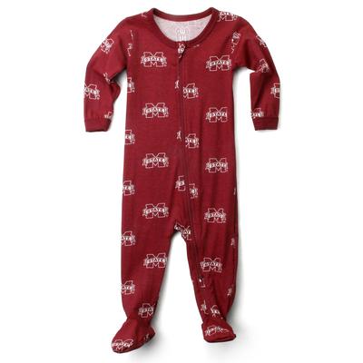 Mississippi State Infant Zip Pajamas