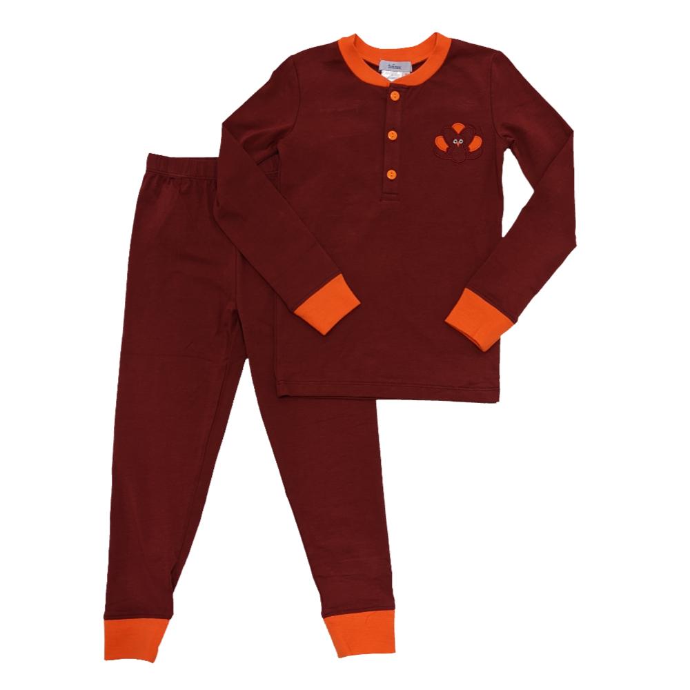 Maroon & Orange Kids Turkey Pj Set