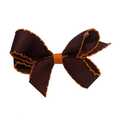 Maroon and Orange Moonstitch Fluff Hairbow