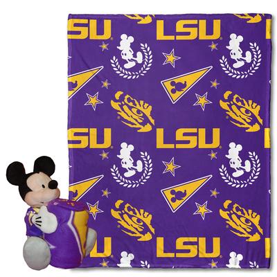 LSU Mickey Mouse Plush & Throw Blanket Bundle