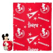  Nebraska Mickey Mouse Plush & Throw Blanket Bundle