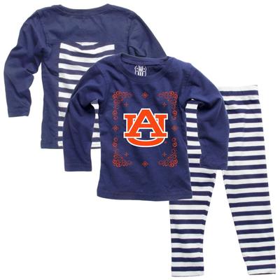 Auburn Infant Girl Inset Stripe Set