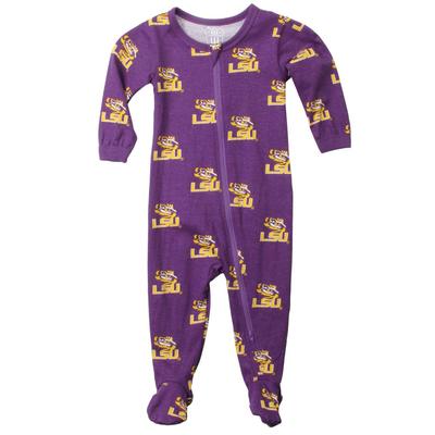 LSU Infant Zip Pajamas