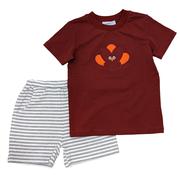  Maroon & Orange Kids Turkey Shorts Set