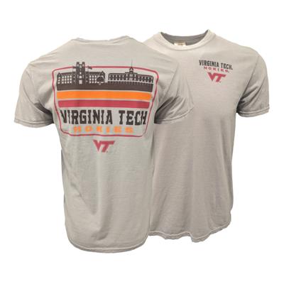 Virginia Tech Campus Script Badge Comfort Colors Tee
