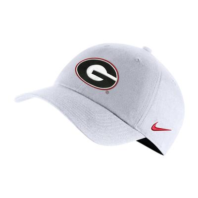 Georgia Nike H86 Logo Campus Adjustable Cap WHITE