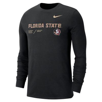 Florida State Nike Drifit Cotton Team Long Sleeve Team BLACK
