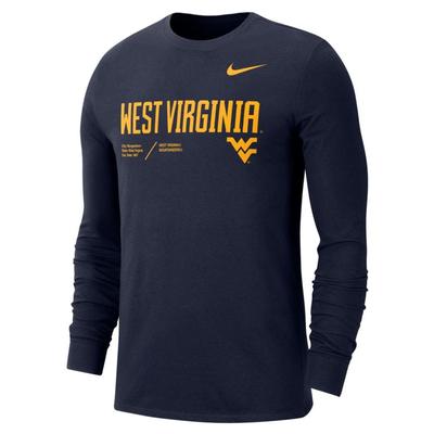 West Virginia Nike Drifit Cotton Team Long Sleeve Team