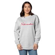  Nebraska University Girl Warm Up Crew Sweatshirt