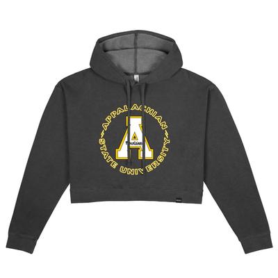 Appalachian State Uscape Neon Circle Pigment Dyed Crop Hoodie