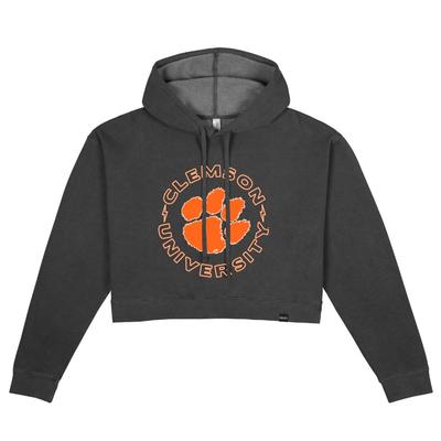 Clemson Uscape Neon Circle Pigment Dyed Crop Hoodie