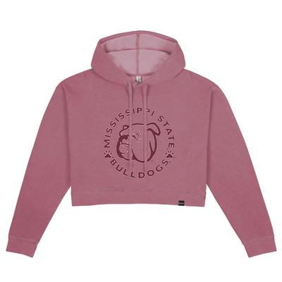 Mississippi State Uscape Neon Circle Pigment Dyed Crop Hoodie