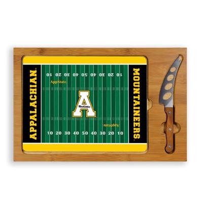 App State Icon Field Glass Top Cutting Board and Knife Set