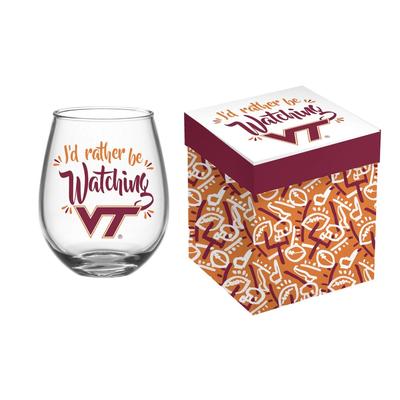 Virginia Tech Boxed Stemless Wine Glass