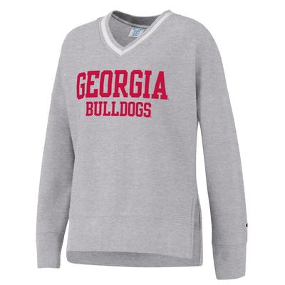 Georgia Champion Women's Vintage Wash V Neck Sweatshirt