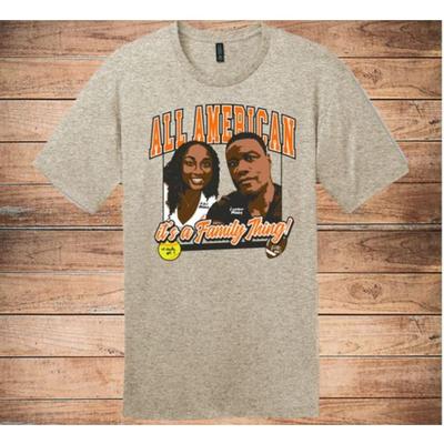 Tennessee Lady Vols Kiki Milloy and Lawyer Milloy Family Tee OATMEAL
