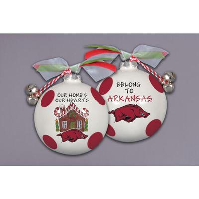 Arkansas Magnolia Lane Ceramic Gingerbread House Ornament