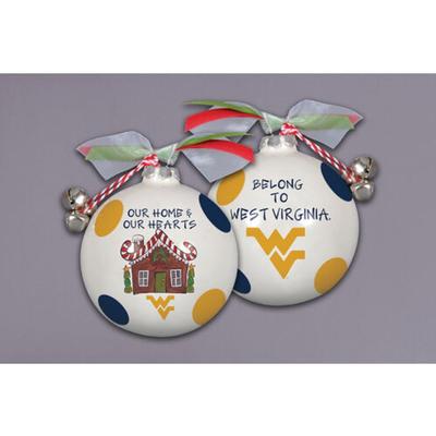 West Virginia Magnolia Lane Ceramic Gingerbread House Ornament