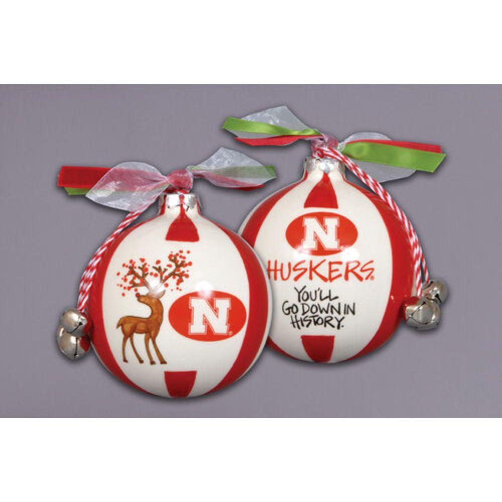  Nebraska Magnolia Lane Ceramic Reindeer Ornament