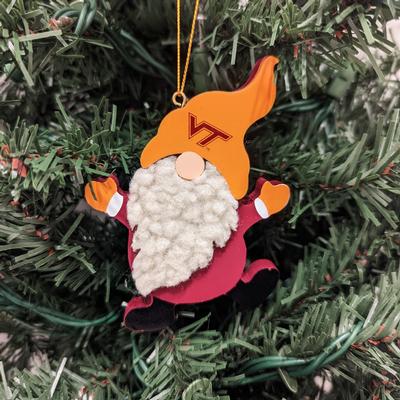 Virginia Tech Flat Wood Gnome Ornament
