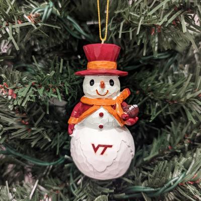 Virginia Tech Snowman W/ Football Ornament