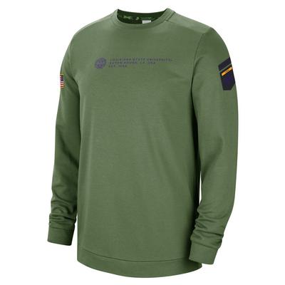 LSU Nike Dri-Fit Military Fleece Crew