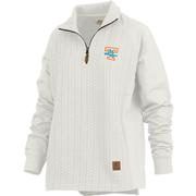  Tennessee Lady Vols Pressbox Daniel Cable Knit 1/4 Zip Pullover