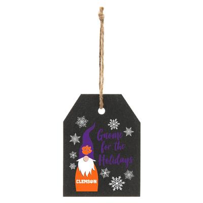 Clemson Gnome for the Holidays Slate Ornament
