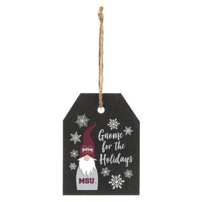 Mississippi State Gnome for the Holidays Slate Ornament
