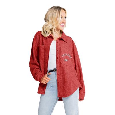 Arkansas Gameday Couture Switch It Up Button Down Shacket