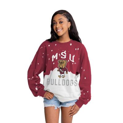 Mississippi State Vault Gameday Couture Twice As Nice Faded Crewneck Pullover