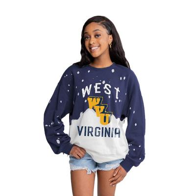West Virginia Vault Gameday Couture Twice As Nice Faded Crewneck Pullover