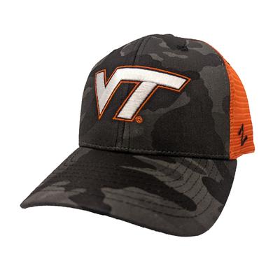 Virginia Tech YOUTH Black Camo Trucker Hat