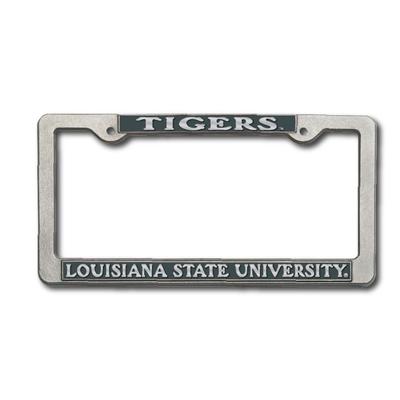 LSU Tigers Pewter License Plate Frame