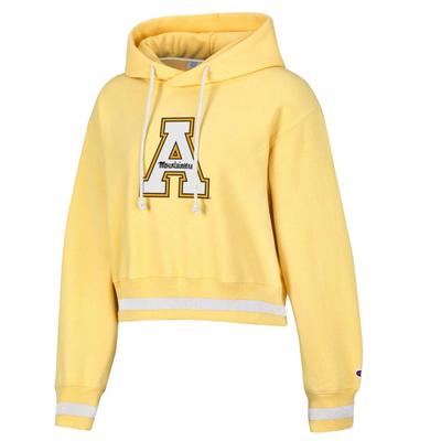App State Champion Women's Reverse Weave Cropped Hoodie BUTTERED_POPCORN