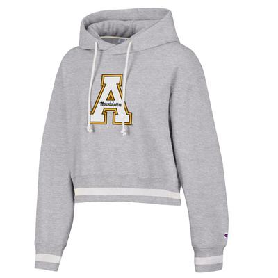 App State Champion Women's Reverse Weave Cropped Hoodie OXFORD_HEATHER